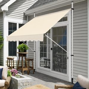 Toldo Retráctil Sangiorgio de 300x300 cm, Beige, con Manivela, Sin Agujeros, Estructura Ajustable, para Uso en Exteriores - Product Image 6