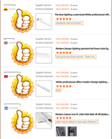 Échantillon gratuit de lampes d'armoire murales suspendues personnalisées Tubes de lampes d'armoire linéaires à led en plastique pour supermarché