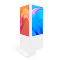 Pantalla Táctil Infrarroja de 55 Pulgadas, Android, Doble Cara, Frontal y Trasera, Soporte de Piso Digital LCD, Pantalla Animada de Doble Lado