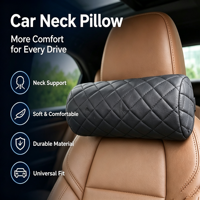 Coussin de soutien pour la nuque universel pour voiture, appui-tête en cuir PU, repose-nuque pour siège auto, sangle réglable, coussin de voyage ergonomique