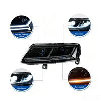 Ensemble de phares modifiés Audi A6/C6 2008-2011 avec feux de jour à LED, éclairage dynamique, laser directionnel 12V 6000 Lumens