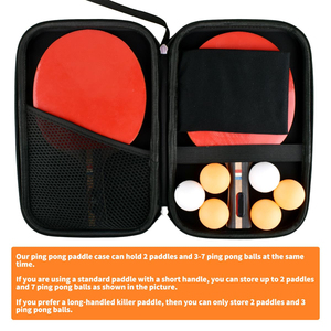 Estuche Rígido Personalizado para Palas de Ping Pong, Bolsa de Almacenamiento para <span class=keywords><strong>2</strong></span> Palas y Múltiples Pelotas - Antigolpes, Antidesgaste - Product Image 2