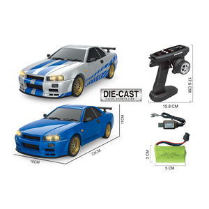 Xe điều khiển từ xa LDRC <span class=keywords><strong>RC</strong></span> Drift Car LD1899S LD1899B Lehoo Toys mô hình xe đua thể thao tỷ lệ 1/18 GTR thân kim loại có con quay hồi chuyển - Product Image 6