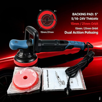 Polisseuse de voiture professionnelle à double action 1200W, 5 pouces, support à 9 trous, filetage 5/16-24, 110-240V 50/60Hz 2000-5000RPM