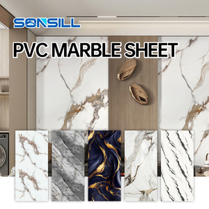 แผ่นผนังตกแต่งภายในลายหินอ่อน PVC ขนาด 1220*2440 มม. รุ่น SONSILL 3 มม. ดีไซน์ทันสมัย ป้องกันรังสียูวี - Product Image 3