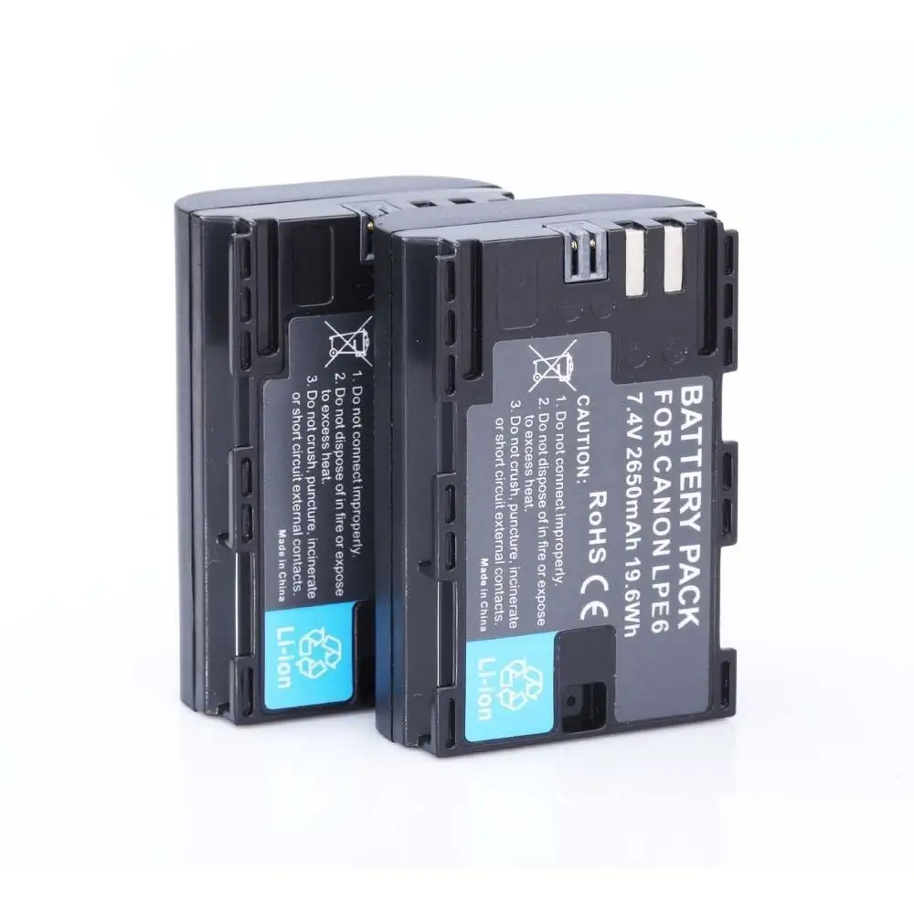 Batteries de caméra lp-e6 pour appareils photo Canon batterie E6N LPE6