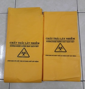 Bolsa de basura médica con logotipo personalizado Biohazard biodegradable bolsa de basura clasificada portátil plana producto de embalaje e impresión - Product Image 5