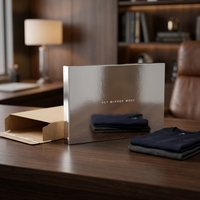 Boîte en carton kraft personnalisée pour vêtements, emballage avec fermeture éclair, déchirable, de qualité supérieure, argentée, haut de gamme, avec impression de LOGO