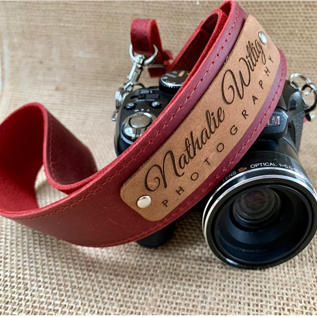 Ya595b Brown Cow Leather Photographer Neck Strap Men Leather DSLR Handmade Camera Strap for Sports