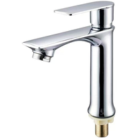 Robinet mural en alliage de zinc de qualité commerciale pour lavabo, eau froide uniquement, pour toilettes publiques et scolaires