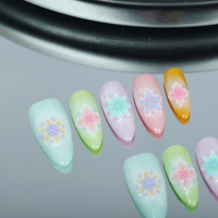 Uñas artificiales hechas a mano; Fruta de hielo de verano colorida; Fábrica de alta calidad reutilizable al por mayor.