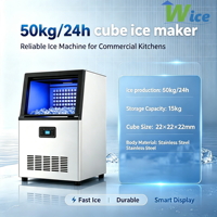 Machine à glaçons industrielle 50 kg, machine à glace en blocs, machine à fabriquer des glaçons en cubes