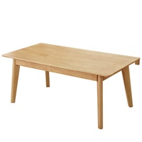 Table à manger carrée rectangulaire en bois massif, table basse de salon au style simple