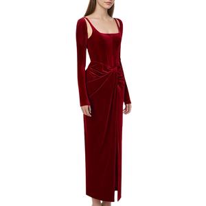 Robe Corset Plissée en Satin Élégante de Haute Qualité Printemps-Été avec Ceinture en Cachemire et <span class=keywords><strong>Jupe</strong></span> Traînante Façonnée à la Taille en Forme d'Arête de Poisson - Product Image 2