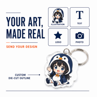 Porte-clés personnalisé en acrylique sur le thème de l'anime, bracelet porte-clés, sangle en acrylique de 2 mm, découpe personnalisée, livraison rapide, personnalisation en gros, OEM, ODM