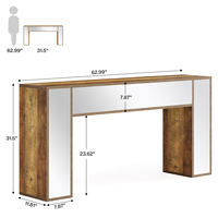 Tribesigns 63 pouces table console miroir pour entrée, table de canapé en bois de ferme derrière le canapé pour salon, couloir, foyer