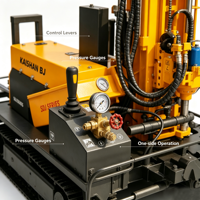 Sondeuse pneumatique sur chenilles série SDJ pour forage de puits d'eau, machine de forage DTH diesel pour roches dures, profondeur 180m-700m