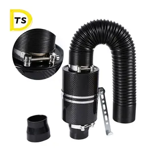 Carbon fiber cold air filter 3-inch enclosed intake pipe hose kit