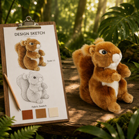 Peluche personnalisée d'écureuil animalier réaliste, jouet en peluche de la faune sauvage, poupée en peluche de la forêt, du safari ou de l'océan, fabricant OEM, cadeau