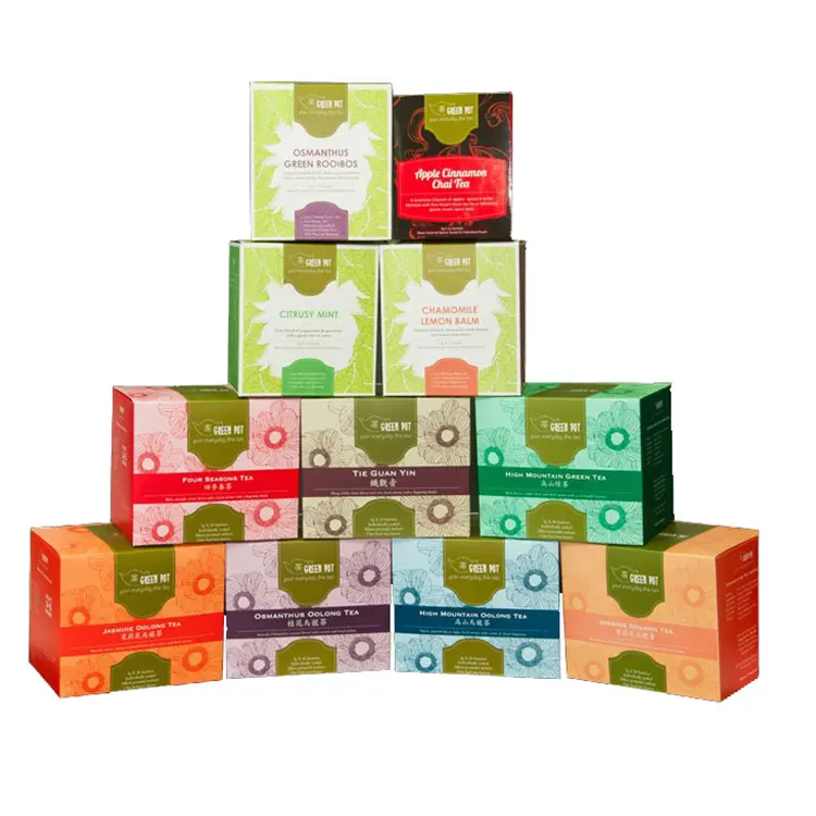 Wholesale Personalized Paperboard Luxury Coffee Tea Packaging Box Custom Logo Small Tea Bag Gift Packing Cardboard Paper Tea Box