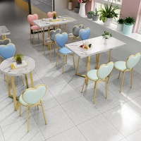 Meubles de restaurant personnalisés à succès, table et chaises en métal doré, ensembles de salle à manger, canapé en hêtre pour café