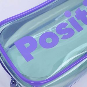 Pochette de maquillage en PVC imperméable personnalisée, trousse à crayons transparente en PVC, pochette à fermeture éclair pour papeterie - Product Image 5