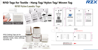 Étiquettes RFID UHF pour vêtements, en nylon et lin tissé, étiquettes cousues pour vêtements, étiquettes suspendues personnalisables, longue portée 860-960 MHz, étiquettes RFID