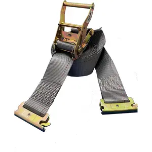 FORCENTRA 50mm Ratchet Tie Down Cargo Lashing Strap Tarp Straps 15" Cargo Control E Hook Truck Rubber X 20' Polyester 2" 20FT