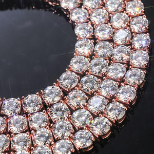 נוויה נוויה נוצצת vvvvs missanite שרשרת 925 כסף ורד מצופה זהב שרשרת טניס יהלומים - Product Image 6