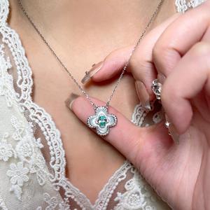 Collar de Concha Elíptica de Plata Pura S925 con Color de Ilusión Natural Beimu, Cadena Simple para Clavícula, Colgante de Moda - Product Image 3