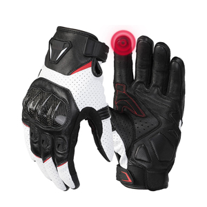 Gant de moto en cuir respirant Gants de moto de course de vélo avec écran tactile pour hommes - Product Image 1