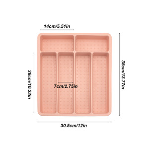 Bandeja de silicona para cubiertos, organizador de cajones, separador de vajilla, soporte de almacenamiento para cuchillos, tenedores y utensilios de mesa - Product Image 2