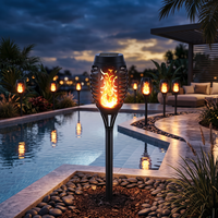 Lampe torche solaire étanche à LED effet flamme vacillante, à piquer dans le sol, pour la décoration de jardin, de paysage et de sentiers