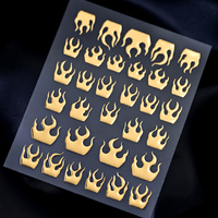Autocollants pour ongles holographiques à 5 couleurs, effet flamme, irisés, scintillants, autocollants pour ongles auto-adhésifs, fournitures pour nail art gothique punk