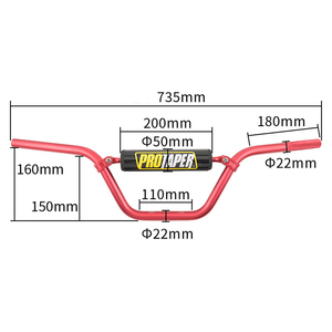 Manillar de Motocicleta de Aluminio de 22 mm y 7/8 Pulgadas con Almohadilla de Barra Transversal para Motocross, ATV, Quad, Estilo <span class=keywords><strong>Protaper</strong></span> - Product Image 6