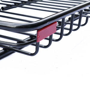Panier de toit robuste en acier pour SUV, porte-bagages détachable en 2 parties avec réflecteurs, plateau de transport universel pour véhicules tout-terrain - Product Image 5