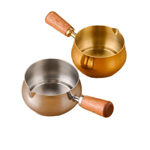 ถ้วยจิ้มสเตนเลสสตีลพร้อมด้ามไม้ Misonyo สำหรับใส่ปลา อาหารปาร์ตี้ พริก มะเขือเทศ สเต็ก ซอสปรุงรส ขนาดเล็ก 60 มล. 120 มล. 180 มล. - Product Image 3