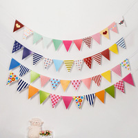 Décorations de fête en papier, fournitures de fête, guirlandes d'anniversaire, bannières, drapeaux triangulaires multicolores, style nautique, imprimés en 4 couleurs, à suspendre