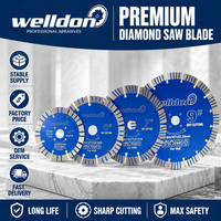 Lame de coupe diamantée multi-usages WELLDON OEM pour meuleuse d'angle, diamètre 4 pouces, arbre de 7/8 pouces, métal électroplaqué, marbre, granit