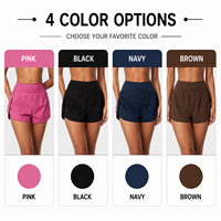 GH Wholesale Shorts de course 2-en-1 pour femmes, à double couche avec poches, séchage rapide, anti-transparence, pour la gym, le fitness et le yoga