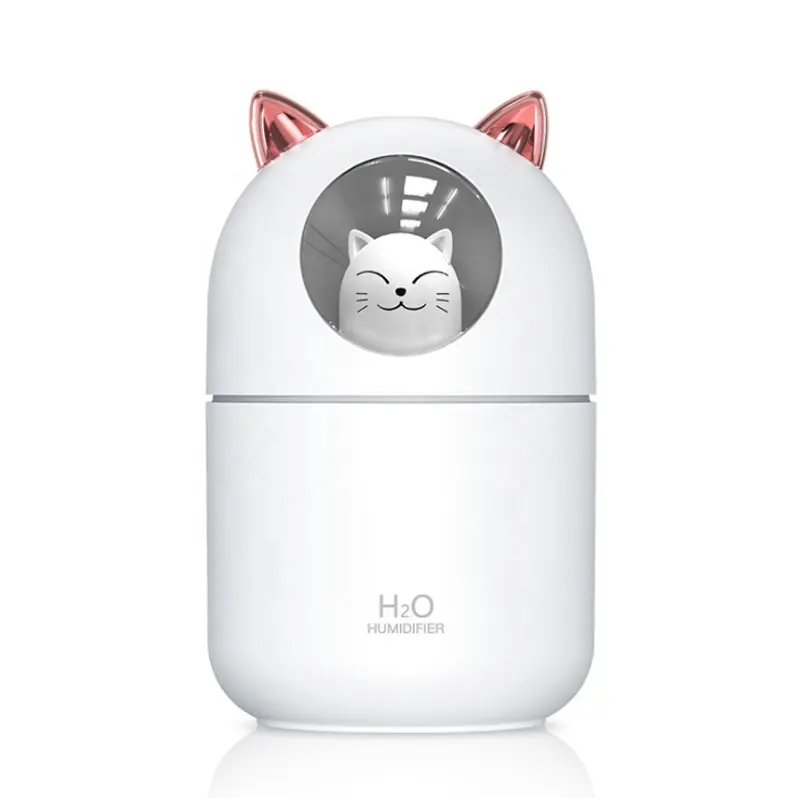 Humidificateur d'air de chat 2021 ml, diffuseur d'huile essentielle, élimine d'électricité statique, technologie de spray Nano, 7 couleurs de lumières
