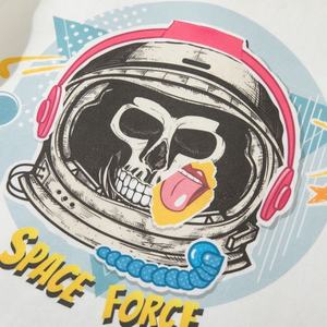 เสื้อยืดโอเวอร์ไซส์ผ้าคอตตอนผ้าคอตตอนพิมพ์ลายเทอร์รี่เสื้อครอปแบบเปิดไหล่มีลายพิมพ์ดิจิตอลสำหรับ100% - Product Image 6