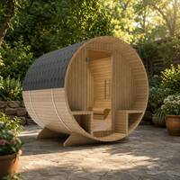 Triunity SUANA-SD Moderne, poêle de sauna infrarouge lointain électrique commercial extérieur 9KW pour 2 personnes, finition anti-UV, cèdre rouge