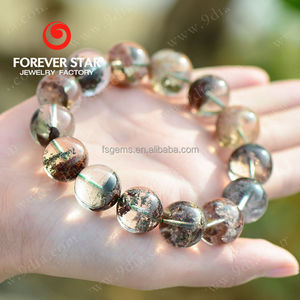 Bracelet en quartz rutilé naturel multicolore de forme ronde Forever Star 6-16 mm Chine & Guatemala - Product Image 2