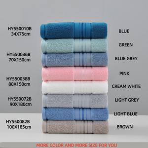 Asciugamano in tessuto di puro cotone 34x75cm in tinta unita di dimensioni maggiori ad alta assorbenza regalo di accompagnamento asciugamano per le mani - Product Image 2