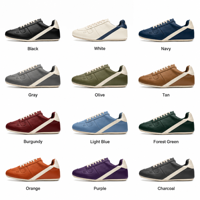 Chaussures de marche en cuir pour hommes, baskets décontractées rétro, à lacets, coupe basse, semelle plate, confortables, légères, pour l'extérieur
