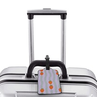 Étiquette de bagage en cuir PU de luxe personnalisée de haute qualité de la marque Simba, souple et portable, pour voyages