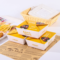 Logo Gedrukt Geel Wegwerp Biologisch Afbreekbaar Vierkante Papier Nemen Lunch Dozen En Voedsel Nemen Weg Papier Sushi Takeaway Doos