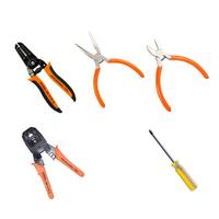 Kit d'outils de réparation pour électricien professionnel de 15 pièces, comprenant un tournevis plat, une pince coupante pour fils, des outils à main pour l'entretien des réseaux, en commande en gros