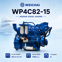 Moteur diesel marin SCDC Weichai WP4 Series WP4C82-15, petit moteur 4 cylindres pour bateau de patrouille et bateau de service aquacole